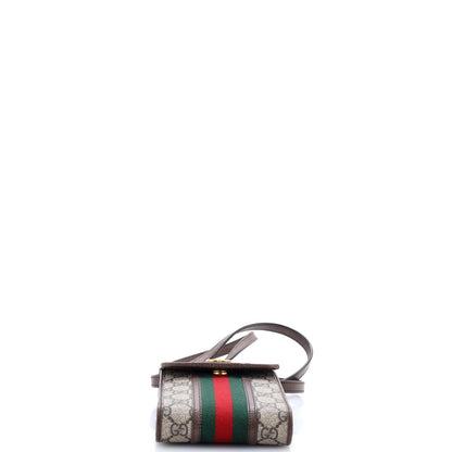 Gucci Ophidia Vertical Flap Crossbody Bag Gg Coated Canvas Mini
