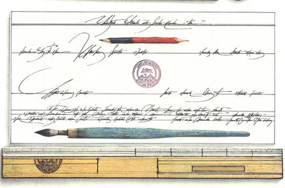 Saul Steinberg Crayon Et Paysage " Lithograph Contemporary Multicol