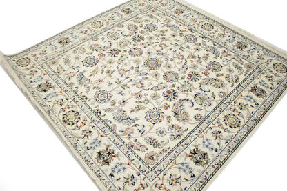Handmade Indo-Nain Classic Floral Design Wool