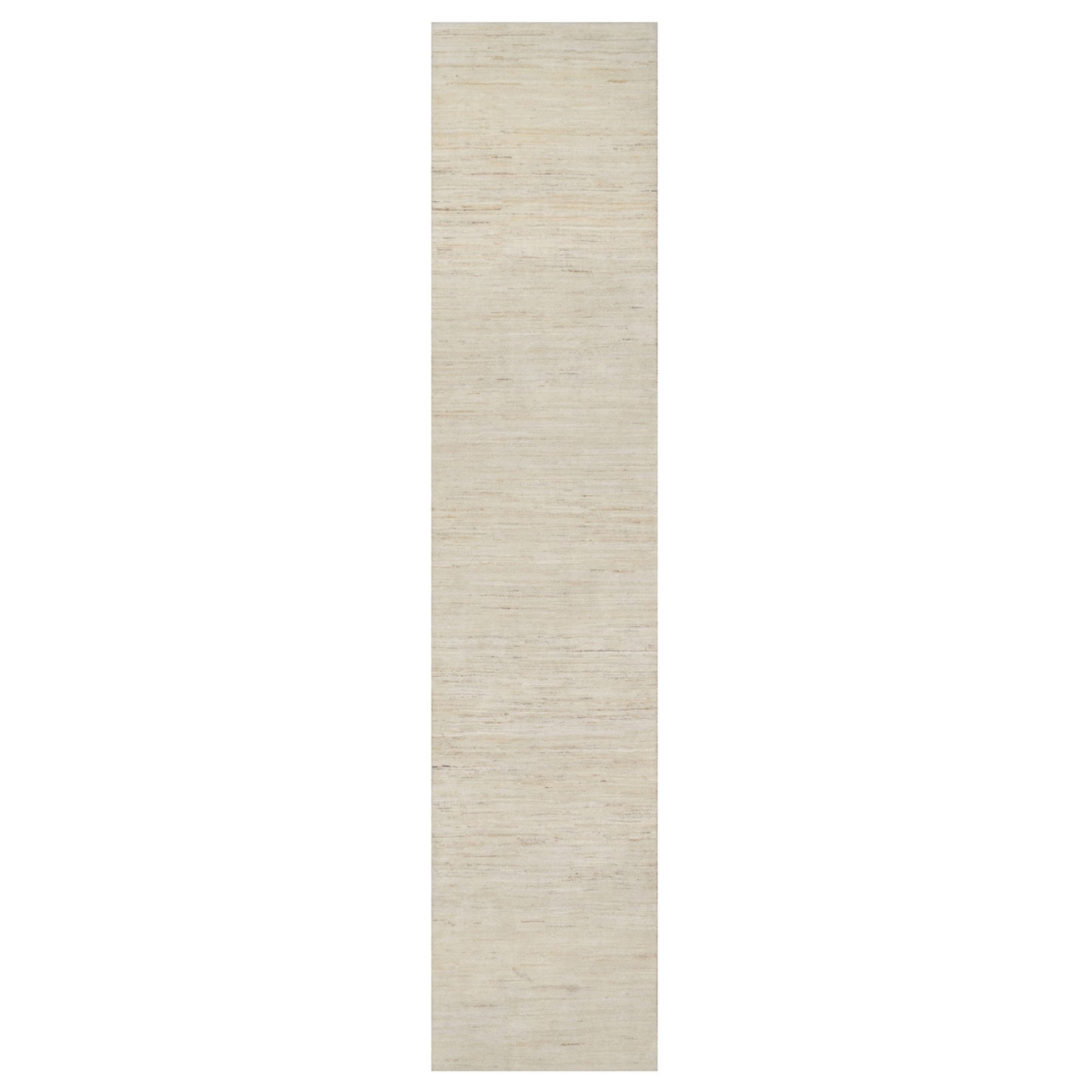 2'6"X11'10" White Wool Hand Knotted Modern Lori Buft Gabbeh Runner Rug