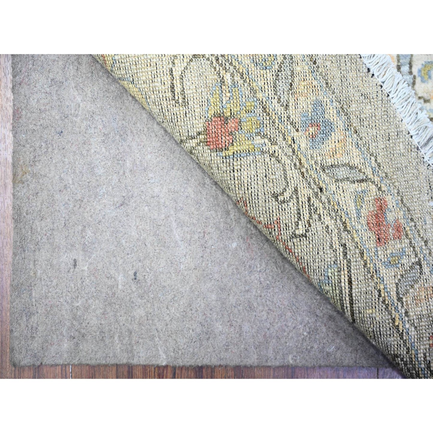 8'X8' Gray Ziegler Mahal Hand Knotted Pure Wool Round Oriental Rug