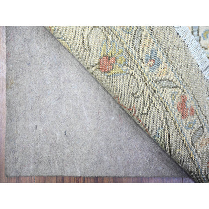 8'X8' Gray Ziegler Mahal Hand Knotted Pure Wool Round Oriental Rug