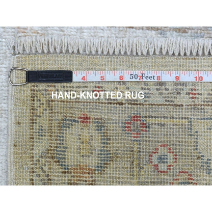 2'9"X16' Washed Out Gray Angora Oushak Wool Hand Knotted Xl Runner Rug