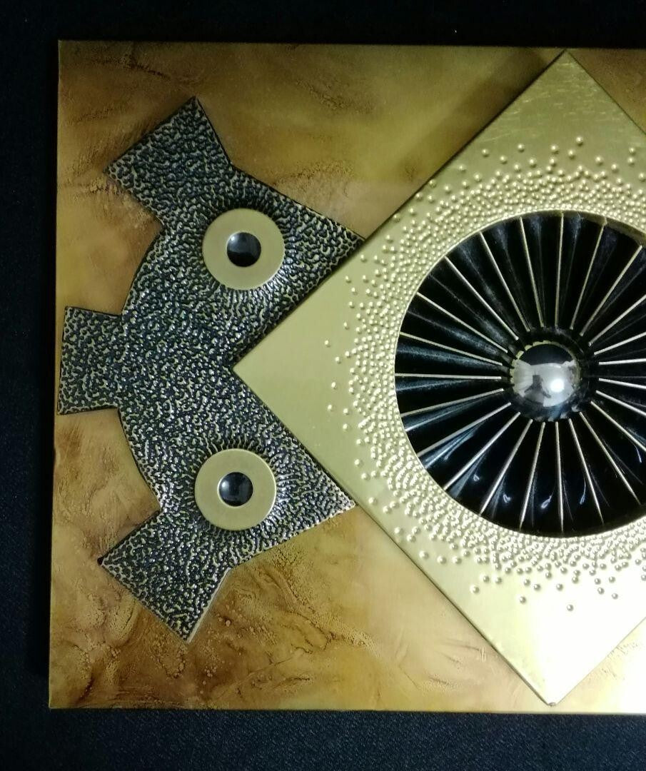 Stephen Chun Original Vintage Silver Wall Deco Art Sculpture Decoration
