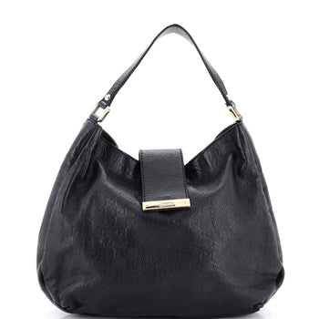 Gucci New Ladies Web Hobo Guccissima Leather Medium
