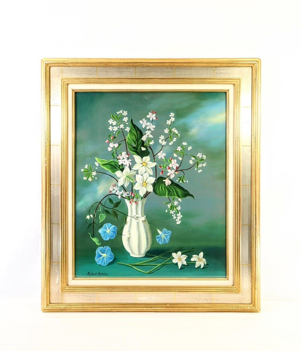 Robert Antoine Bouquet Printanier Original Oil Painting Still Life Flowers