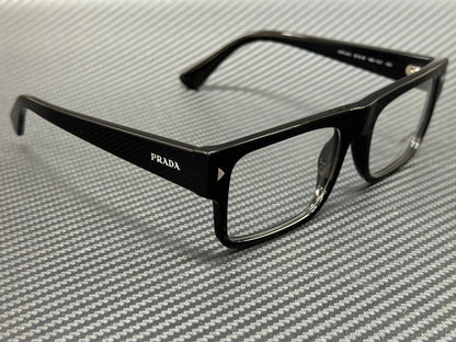 Prada Pr A01V 16K1O1 Black Men'S 55 Mm Eyeglasses