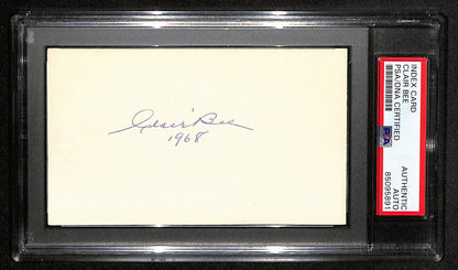 Clair Bee Hof Signed 3X5 Index Card Baltimore