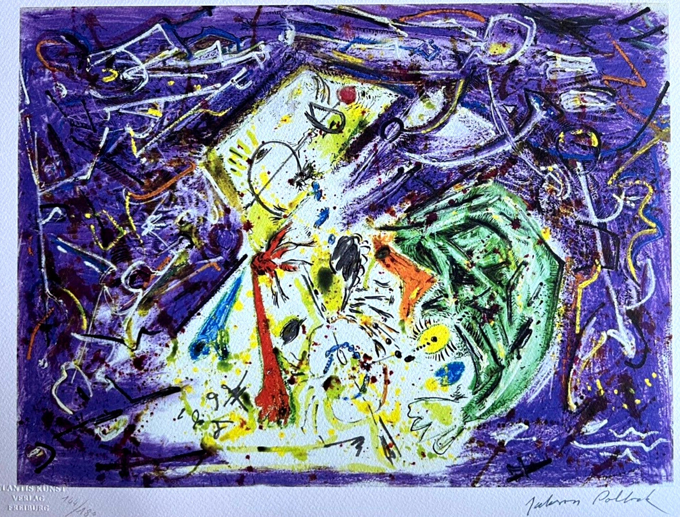Jackson Pollock Action Painting Coa Signed Numbered By Hand