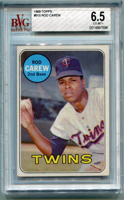 Rod Carew 1969 Topps Card #510 Bvg Graded 6.5