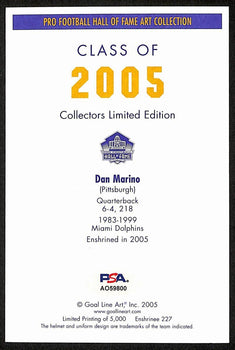 Dan Marino Hof Signed/Auto 2005 Goal Line Art