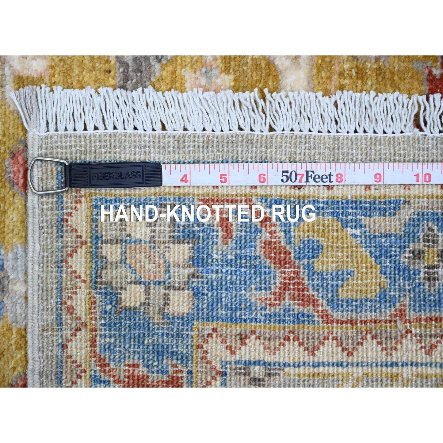 2'7'X10'2" Gray Caucasian Akstafa Design All Wool Hand Knotted Runner Rug