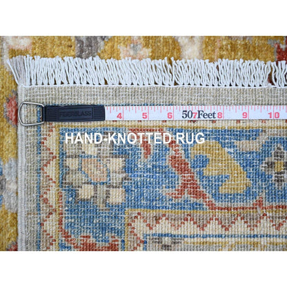 2'7'X10'2" Gray Caucasian Akstafa Design All Wool Hand Knotted Runner Rug
