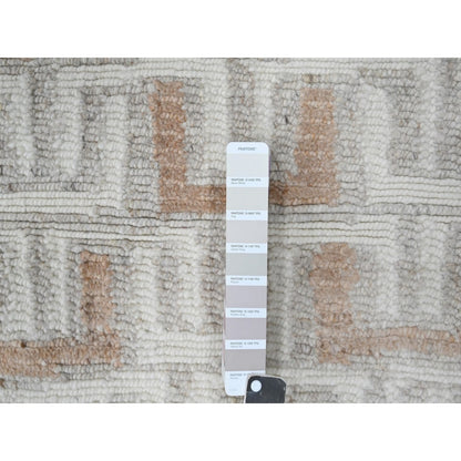 2'1"X3' Ivory Minimalist Swedish Design Flat Weave Hand Knotted Wool Rug