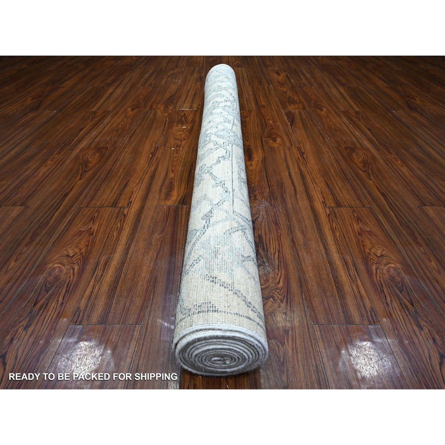 5'10"X11'10" Broken White Afghan Angora Oushak Wide Runner Oriental Rug