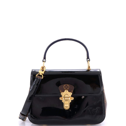 Louis Vuitton Cherrywood Handbag Vernis With Monogram Canvas Pm