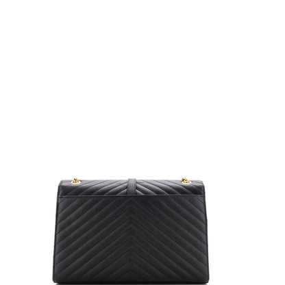 Saint Laurent Classic Monogram Envelope Satchel Matelasse Chevron Leather Large