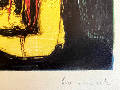 Edvard Munch Lithograph Coa Signed Numbered Hand Limited
