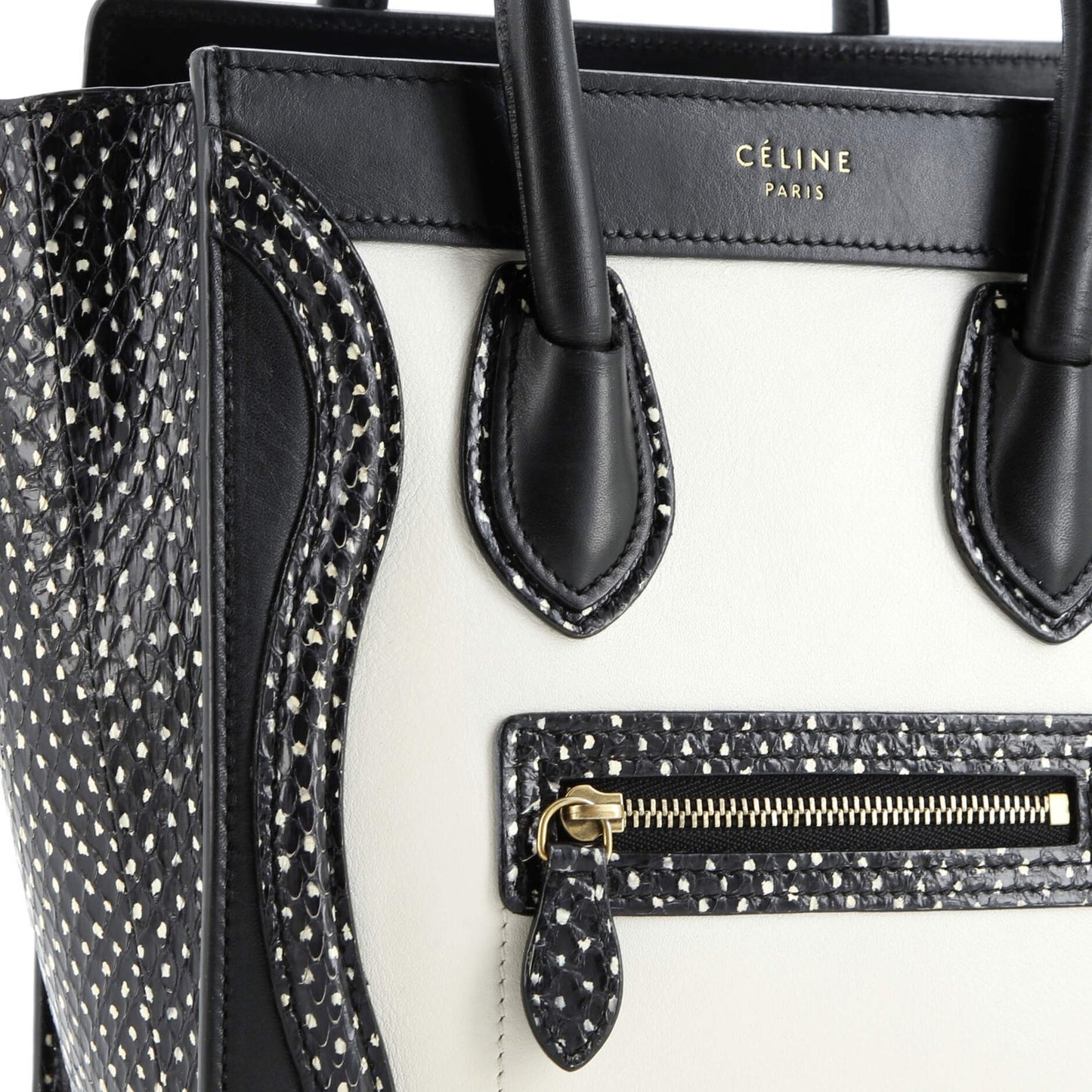 Celine Tricolor Luggage Bag Python And Leather Nano