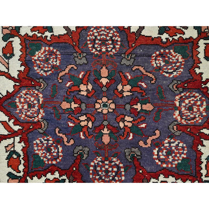 8'7"X11'2" Turkey Red Extra Soft Wool Vintage Baktiarjoon Oriental Rug