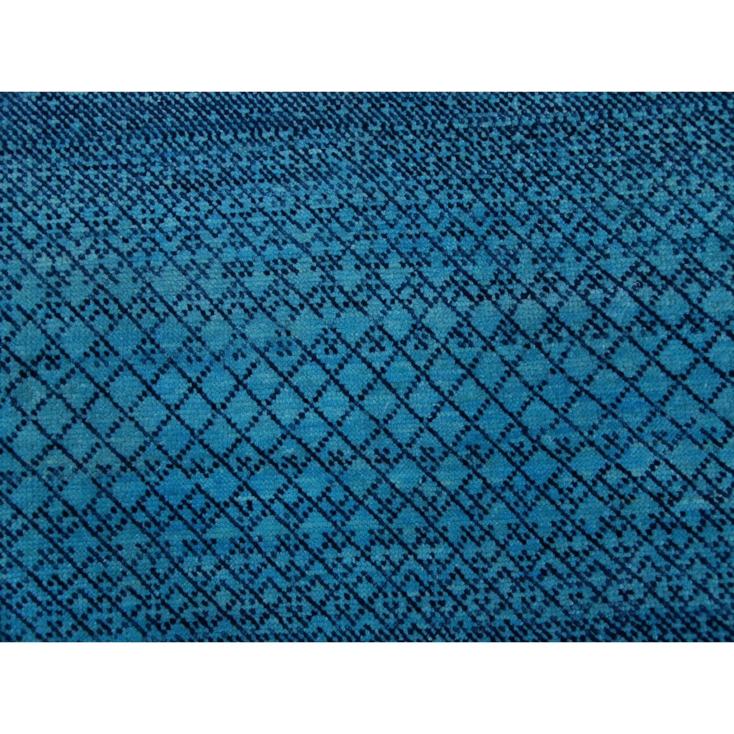 9'X11'7" Blue Pure Wool Hand Knotted Modern Chiaroscuro Collection Rug
