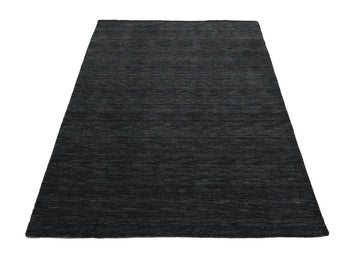 Charcoal Solid Hand-Loomed 4X6 Gabbeh Wool Rug