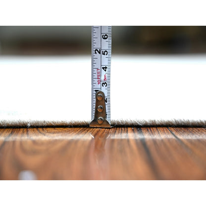 4'X5'9" Gainsboro Gray White Wash Peshawar Wool Hand Knotted Oriental Rug