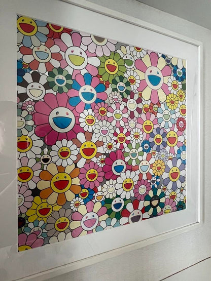 Signed Takashi Murakami "Smile of Flowers" 2011 Edition Framed and