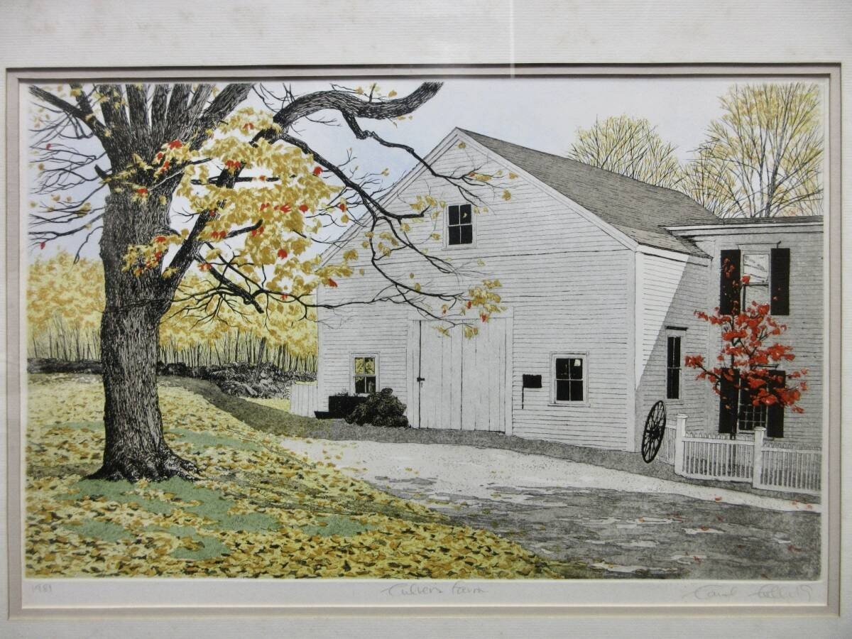 Carol Collette "Culver'S Farm" Original Etching Pencil Signed Numbered Framed