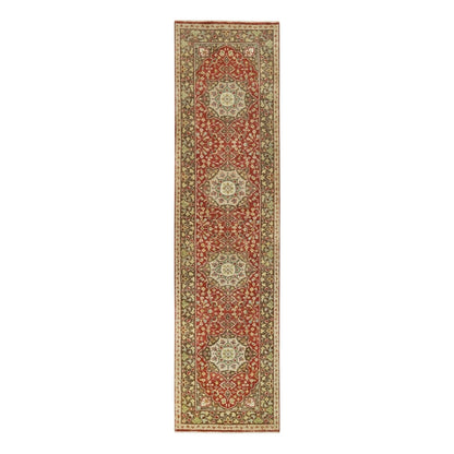 2'6"X10'1" Upsdell Red Haji Jalili Design Hand Knotted Wool Runner Rug