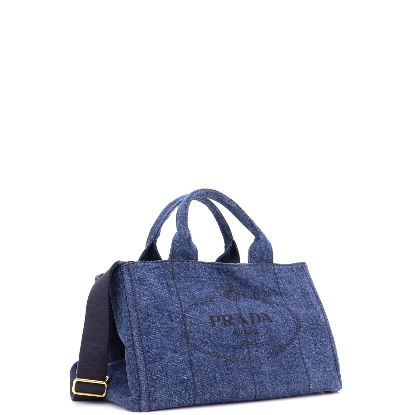 Prada Canapa Convertible Tote Denim Medium