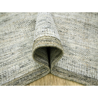 6'1"X9' Brown Pure Wool Rug Hand Knotted Oxidized Grass Design Oriental