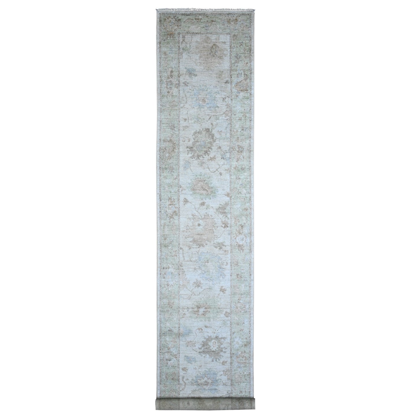 Rug 2'10"x16' Silver Gray Angora Oushak Oversized Oriental Runner