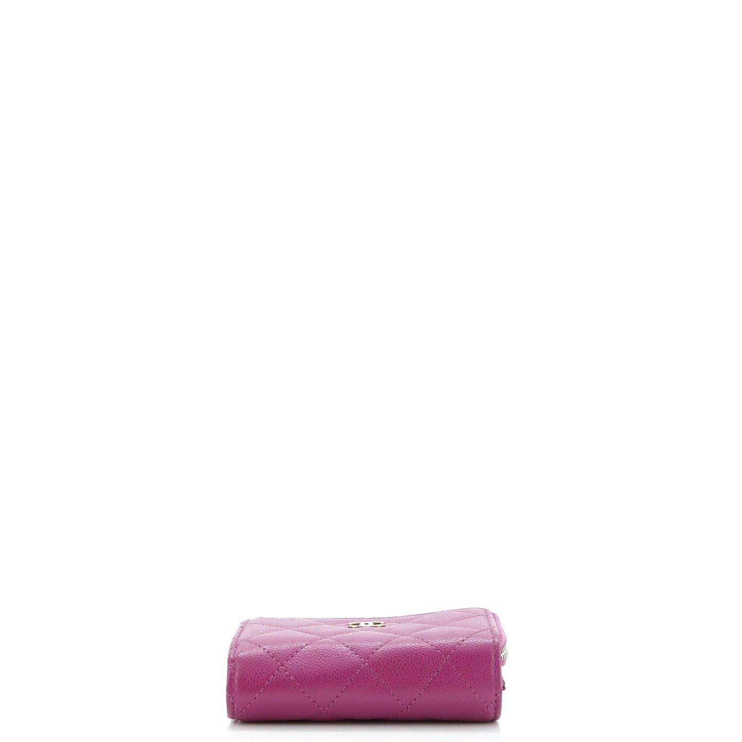 Chanel Cc Zip Trifold Wallet Quilted Caviar Compact