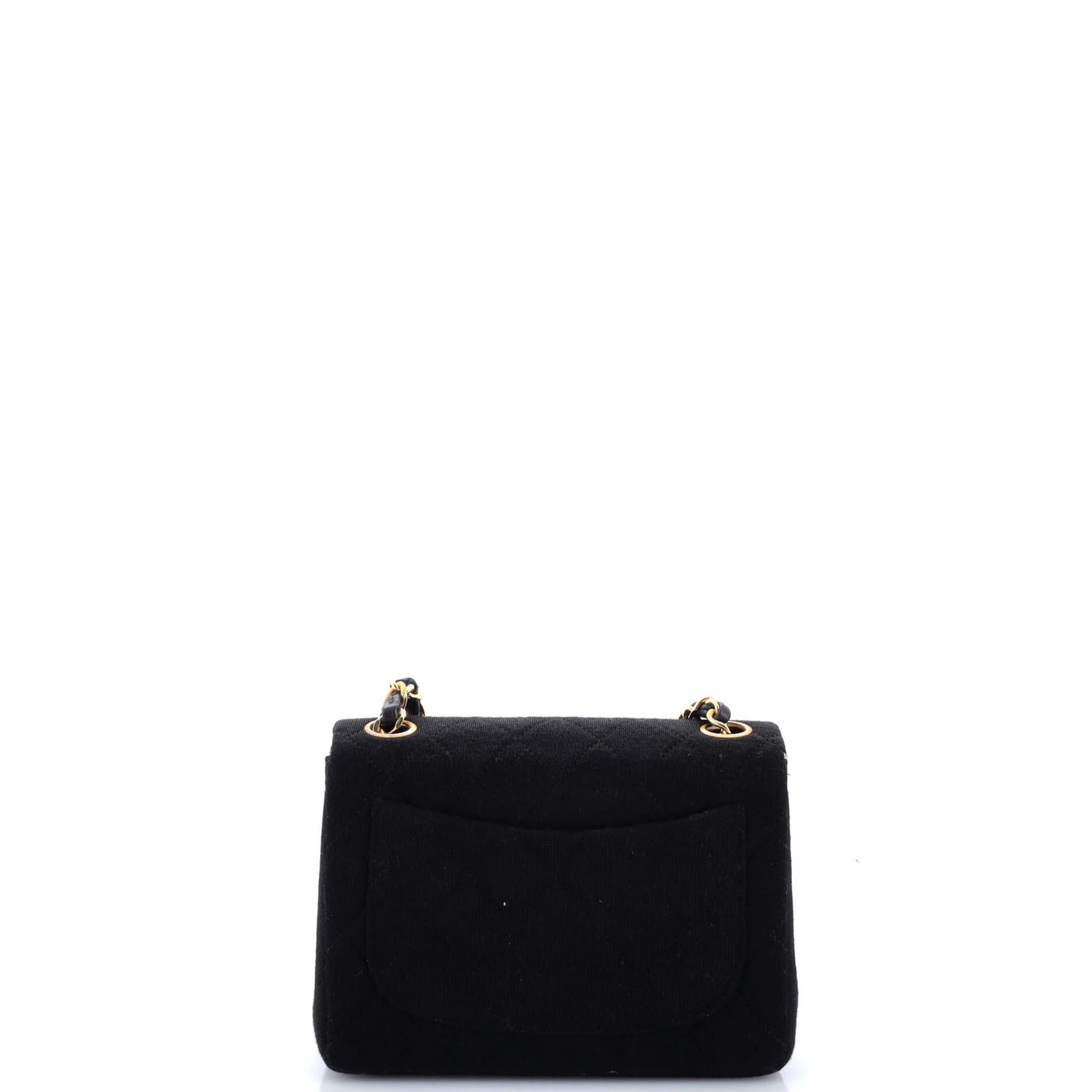 Chanel Vintage Square Classic Single Flap Bag Quilted Jersey Mini