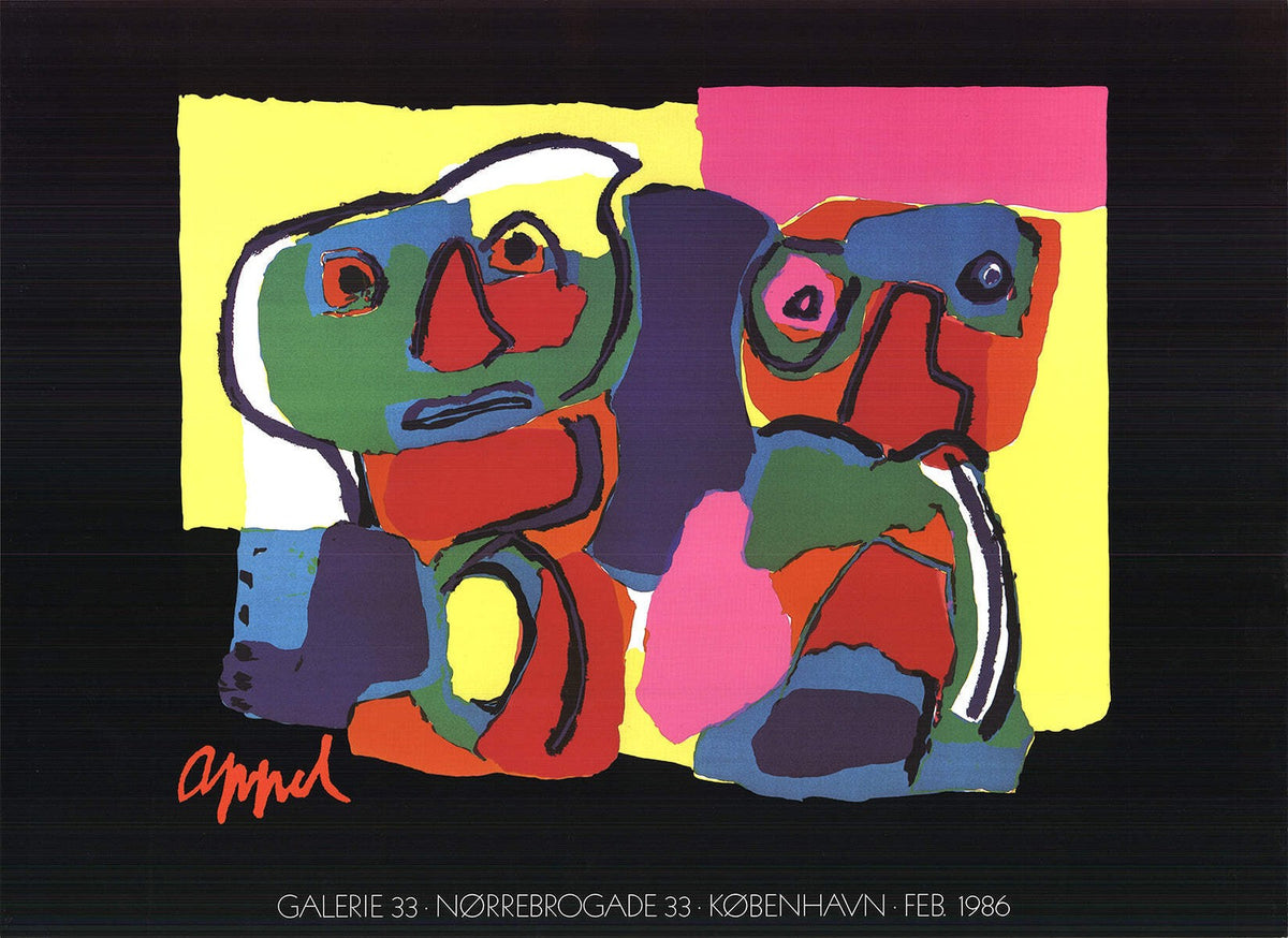KAREL APPEL Expressionism Poster 1986 25.75" x 35