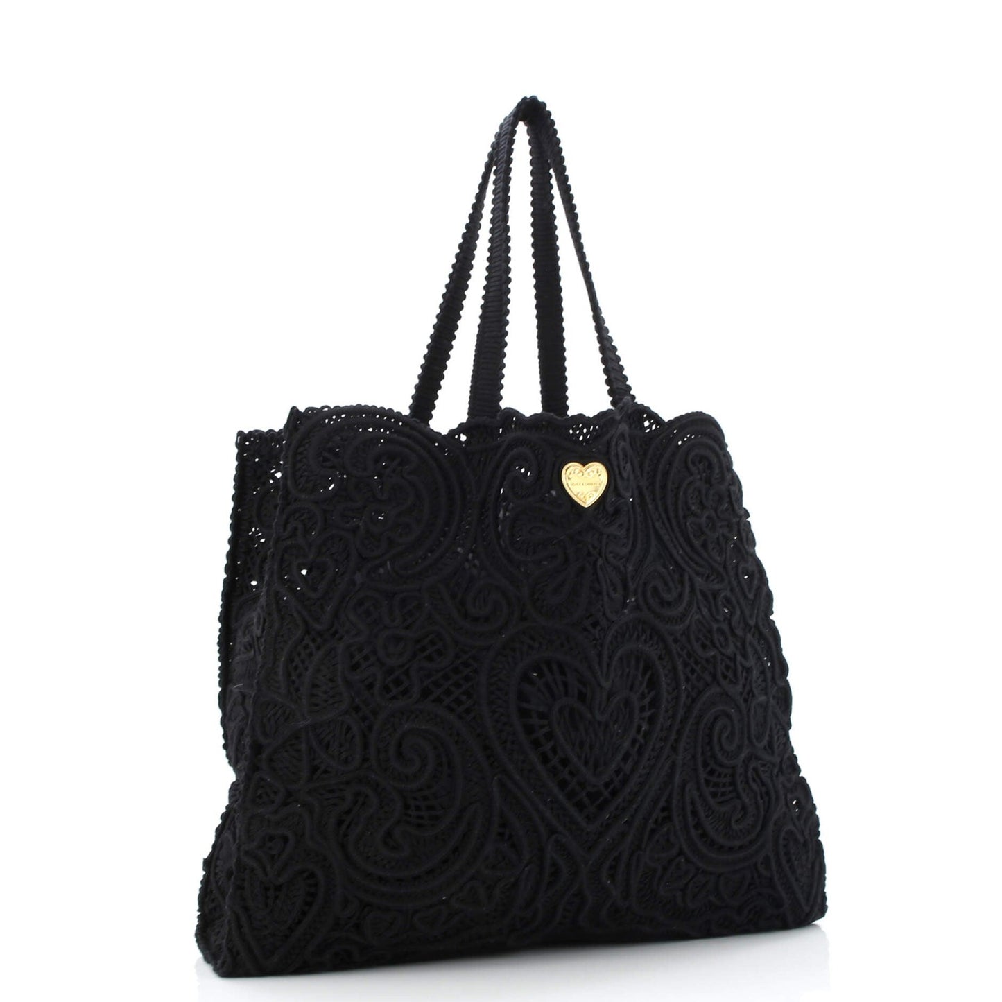 Dolce & Gabbana Beatrice Tote Bag Crochet Lace Jacquard Large