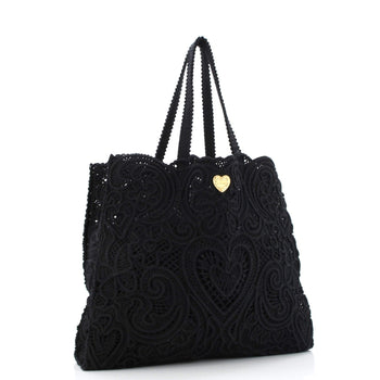 Dolce & Gabbana Beatrice Tote Bag Crochet Lace Jacquard Large