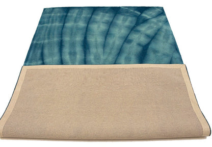 Hand-Tufted Ocean Blue Tie-Dye Wool Rug Modern