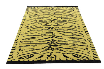 Handmade Nepali Wool Oriental Rug Modern Tribal