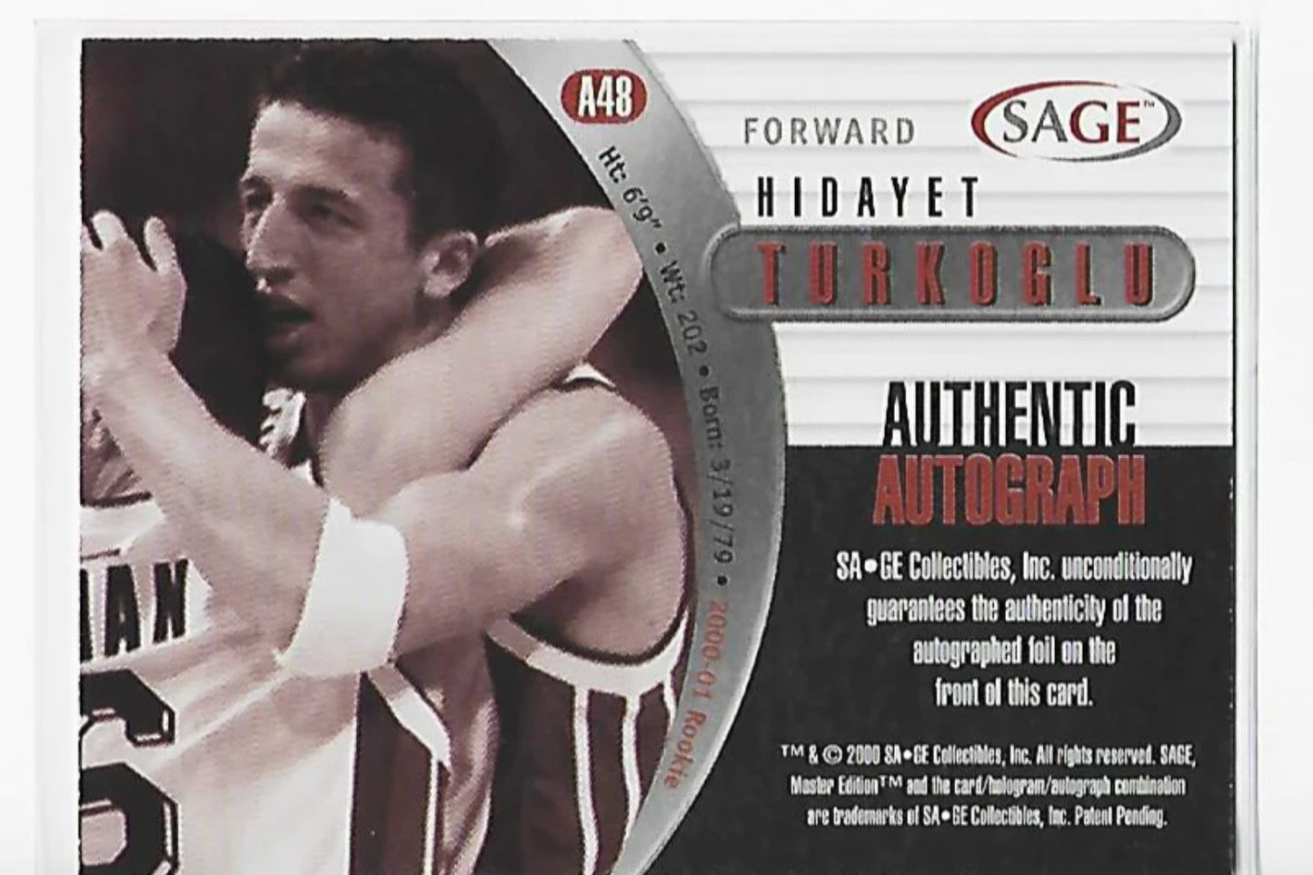 Hidayet Turkoglu 2000 Sage #A48 (102/400) Rookie Card