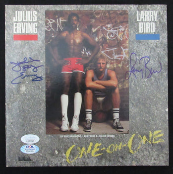 Julius Erving Larry Bird Dual Signed One-On-One
