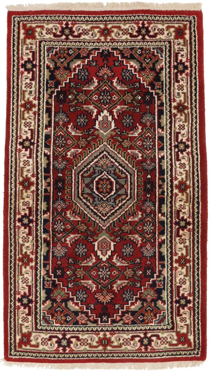 Handmade Floral Tribal Carpet for Bedroom and Bathroom 3X5 ft Oriental Bidjar Carpet