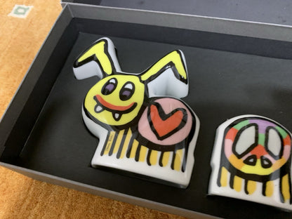 Multicolor ceramic character set by James Rizzi