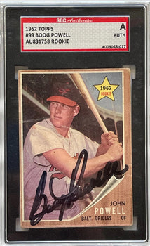 Boog Powell Autographed 1962 Topps Rookie Card