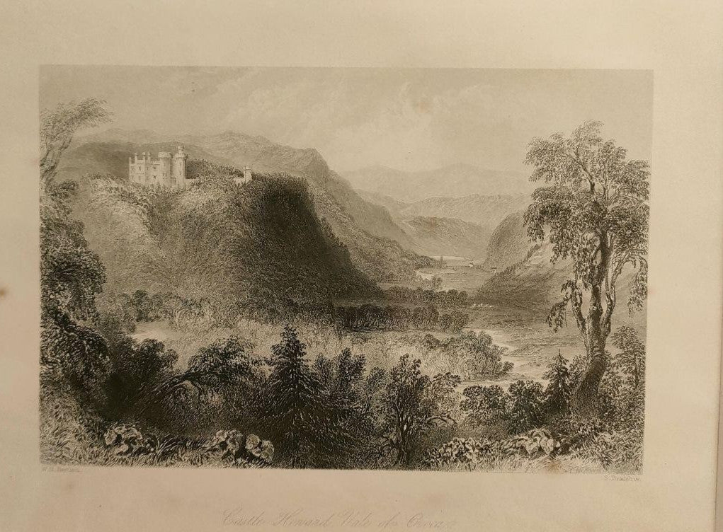 Antique 1842 Engraving Castle Howard By W.H. Bartlett & S. Bradshaw Framed Uk