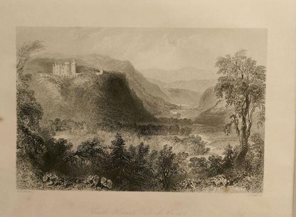 Antique 1842 Engraving Castle Howard By W.H. Bartlett & S. Bradshaw Framed Uk