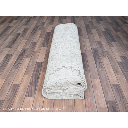 9'4"X12'1" Ivory Zoroastrian Hand Knotted Oriental Rug