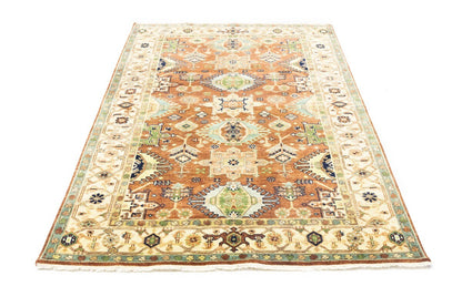 5X8 Ft Hand-Knotted Indo-Karajeh Tribal Geometric