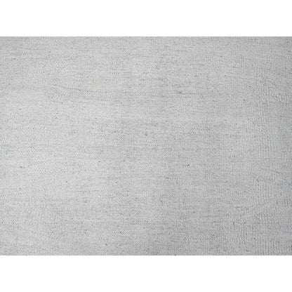 9'X12' White Flat Weave Solid Design Hand Woven Afghan Hand Spun Wool Rug